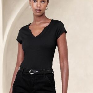 Banana Republic Black V-Neck Bodysuit